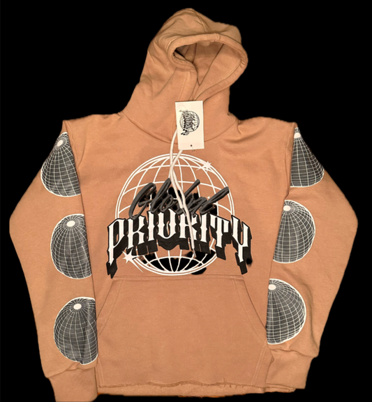 Tan Global Collection Cropped Hoodie