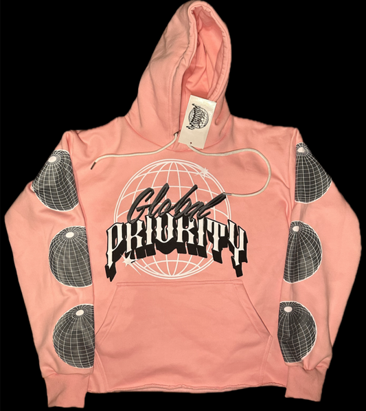 Pink Global Collection Cropped Hoodie